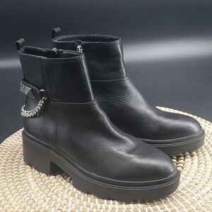 Marc Fisher Waty Leather Chunky Ankle Booties 9M